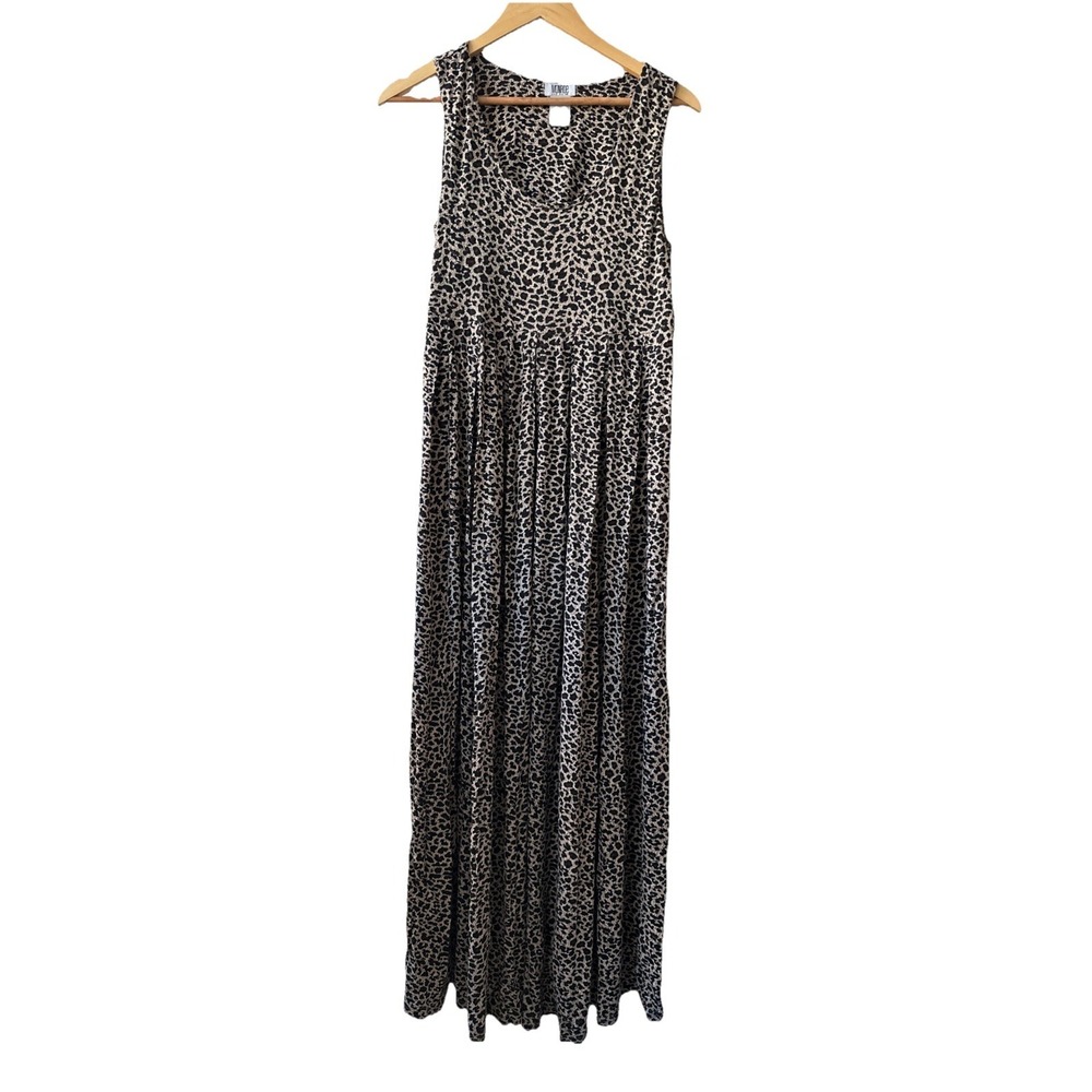 Monroe & Main Size L Leopard Animal Print Long Dress Safari Glam